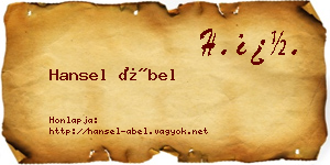 Hansel Ábel névjegykártya
