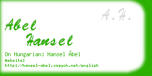 abel hansel business card